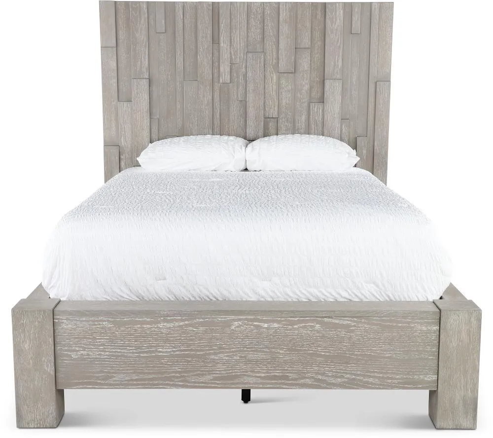 Millwork Gray King Platform Bed