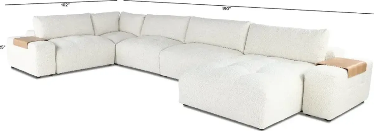 Preston Pearl White Modular 7 Piece Sectional