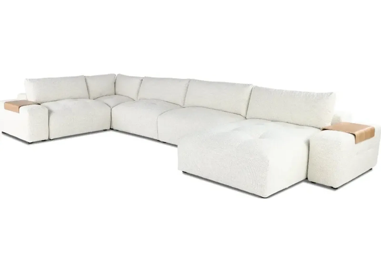 Preston Pearl White Modular 7 Piece Sectional