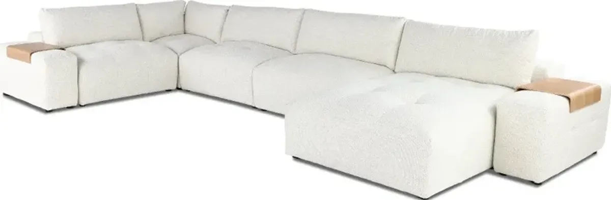 Preston Pearl White Modular 7 Piece Sectional