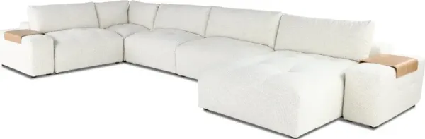 Preston Pearl White Modular 7 Piece Sectional