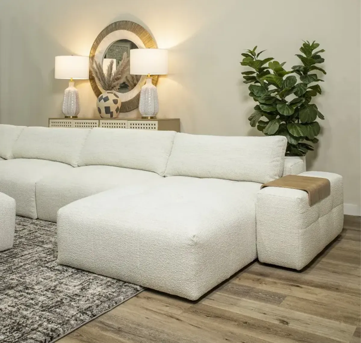 Preston Pearl White Modular 8 Piece Sectional