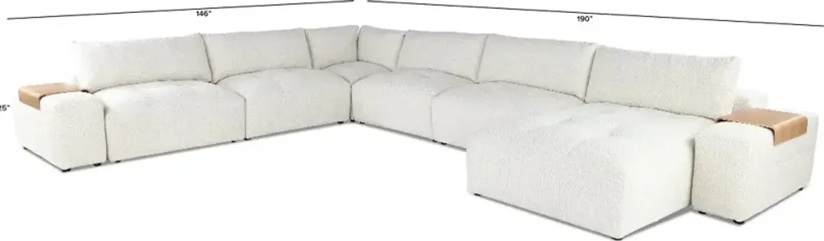 Preston Pearl White Modular 8 Piece Sectional