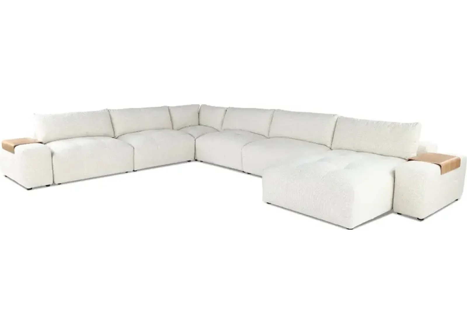 Preston Pearl White Modular 8 Piece Sectional