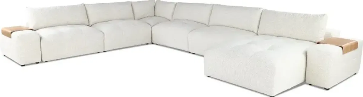 Preston Pearl White Modular 8 Piece Sectional