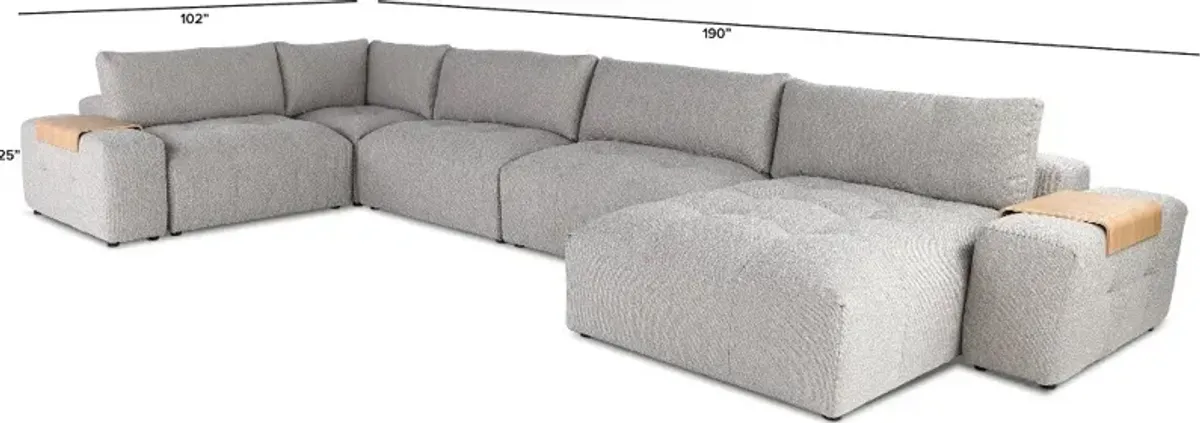 Preston Gray Modular 7 Piece Sectional