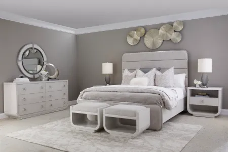 Brighton Gray Upholstered Queen Bed
