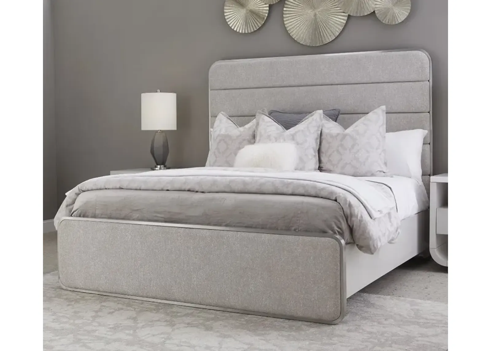 Brighton Gray Upholstered Queen Bed