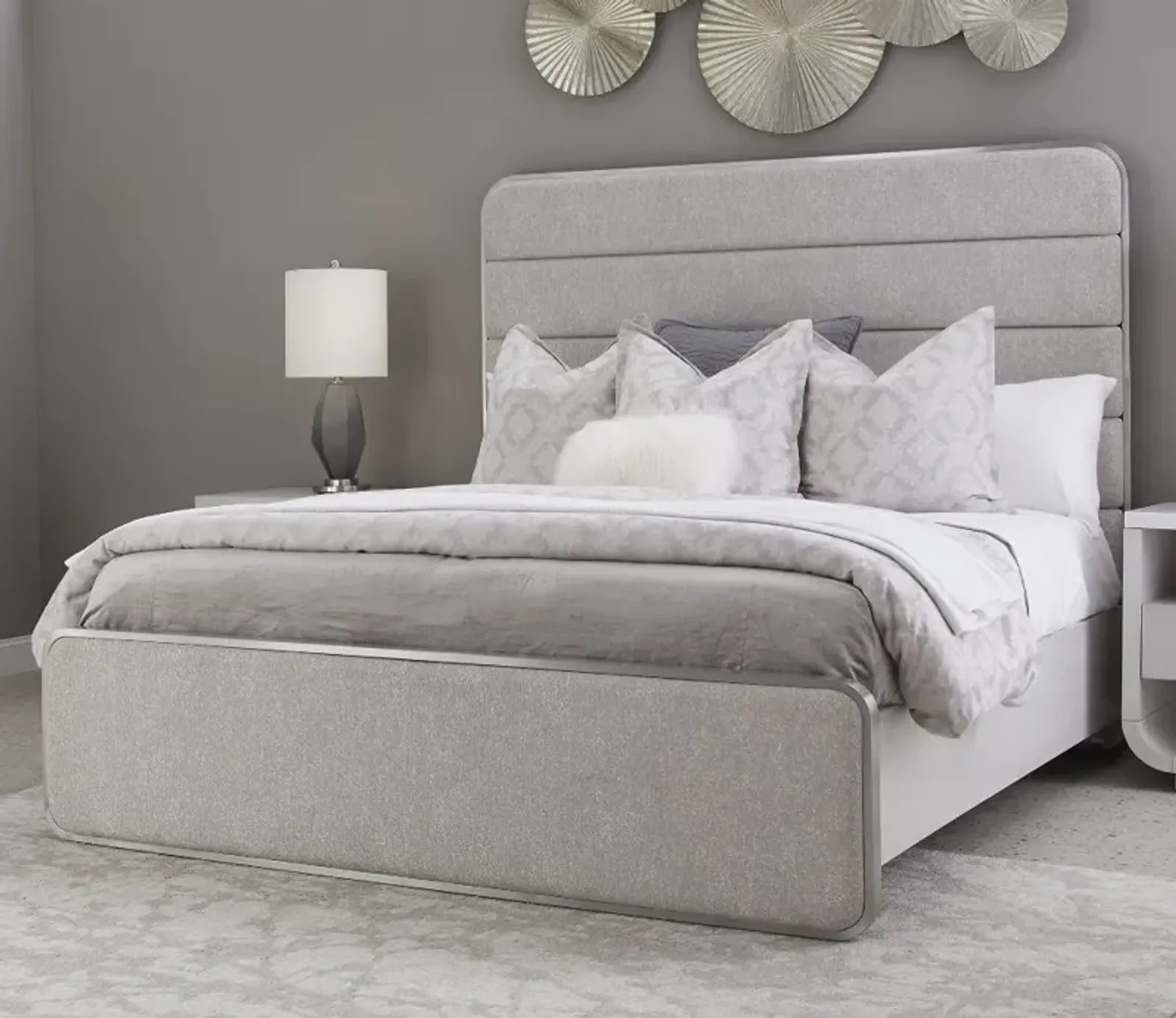 Brighton Gray Upholstered Queen Bed