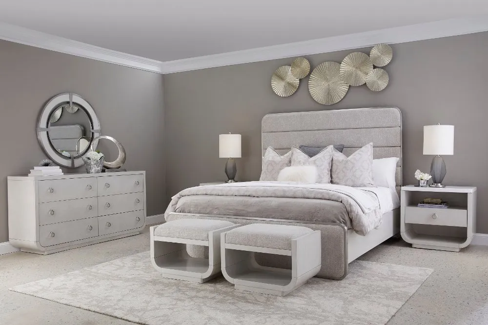 Brighton Gray Upholstered King Bed