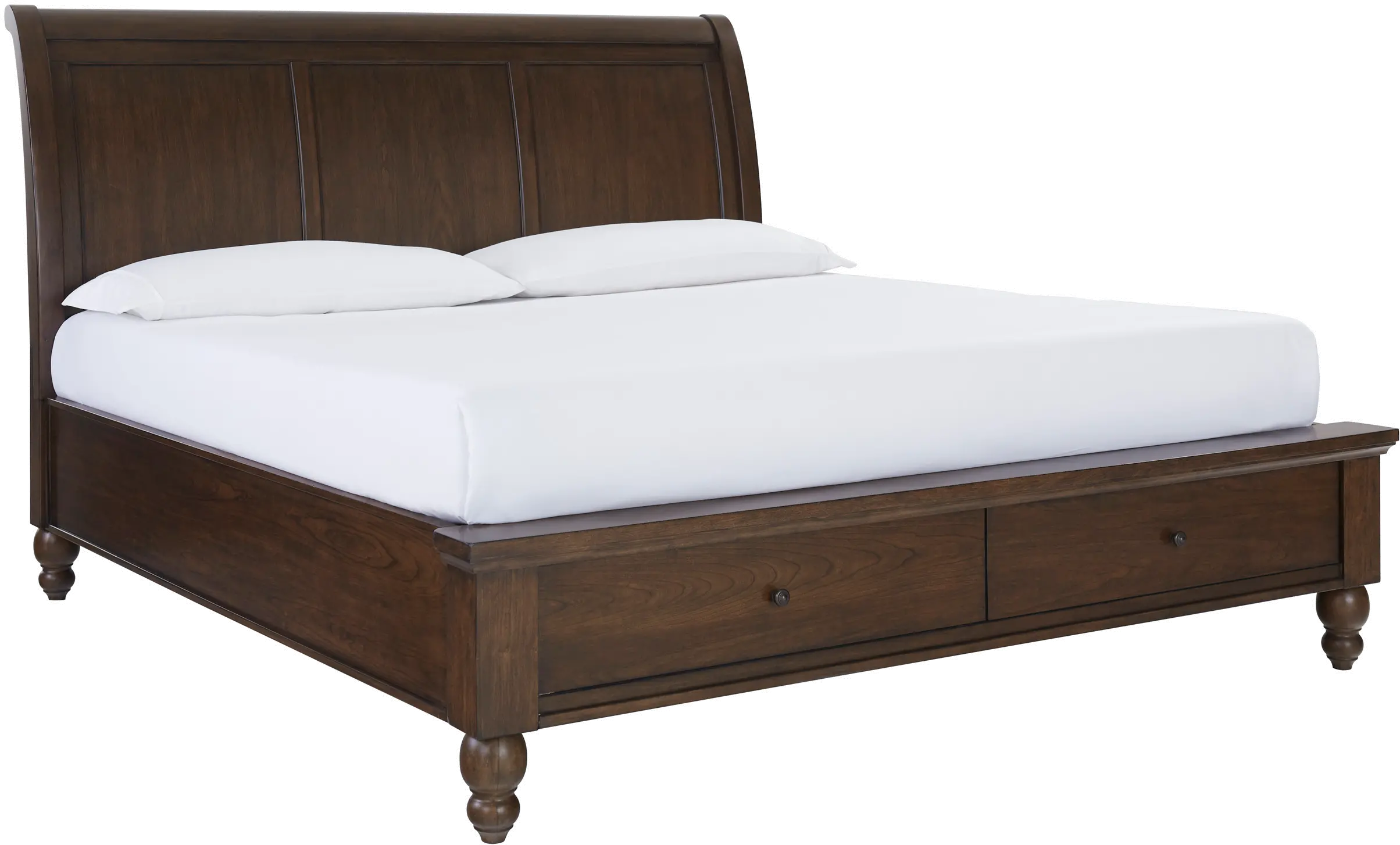 Cambridge Brown Cherry Queen Storage Bed