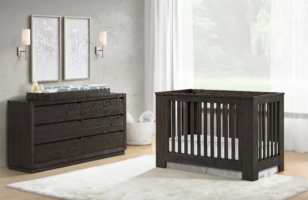 Bello Dark Brown Cottage Crib