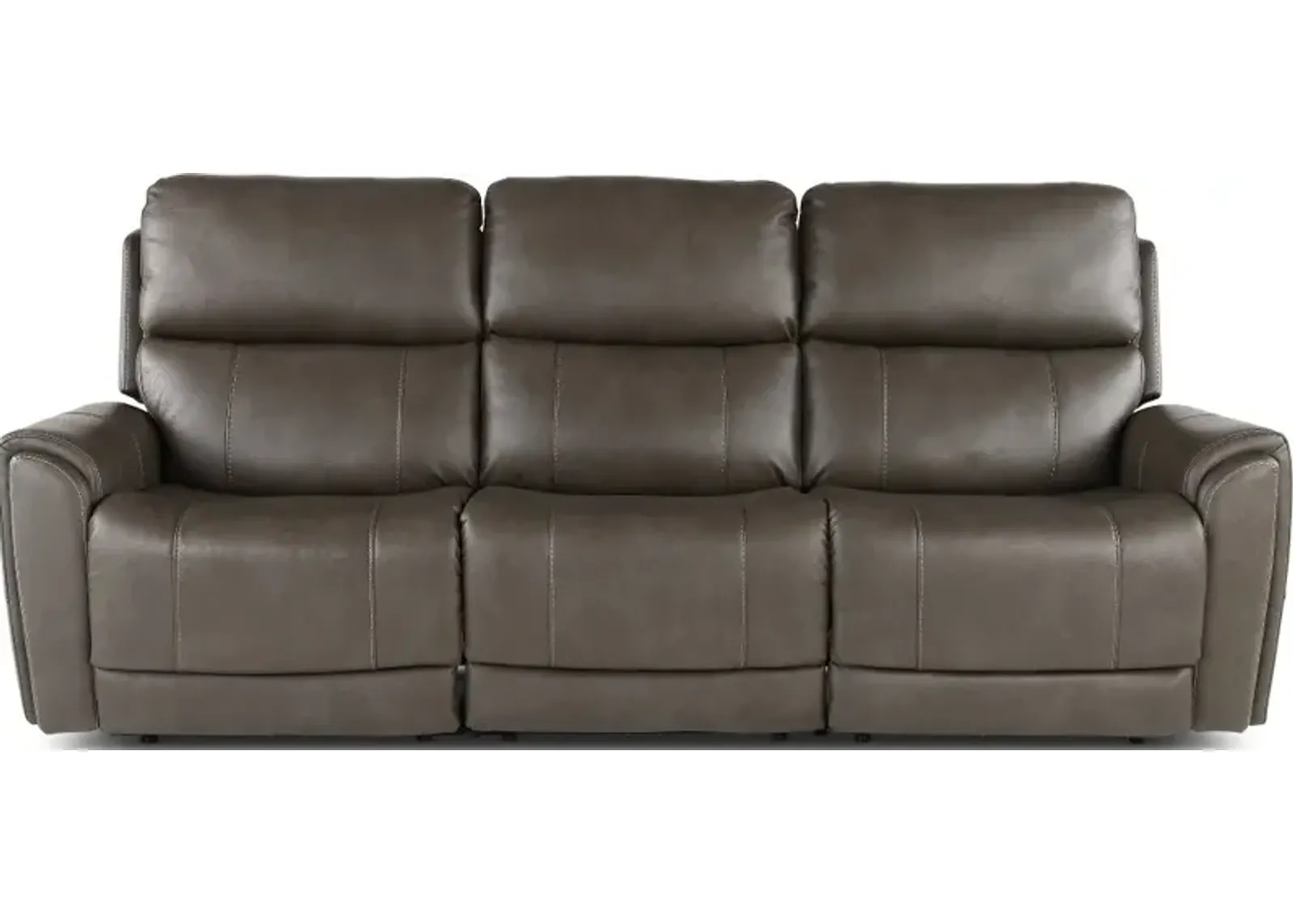 Damon Smoke Gray Power Reclining Sofa with Power Lumbar and Headrest