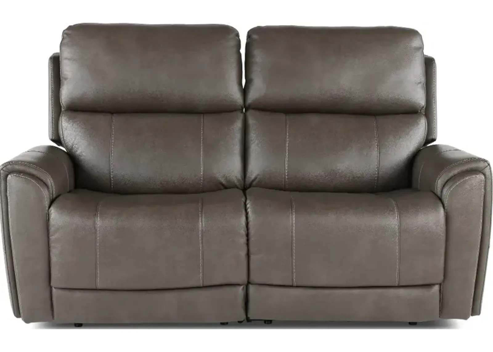 Damon Smoke Gray Power Reclining Loveseat with Power Lumbar and...