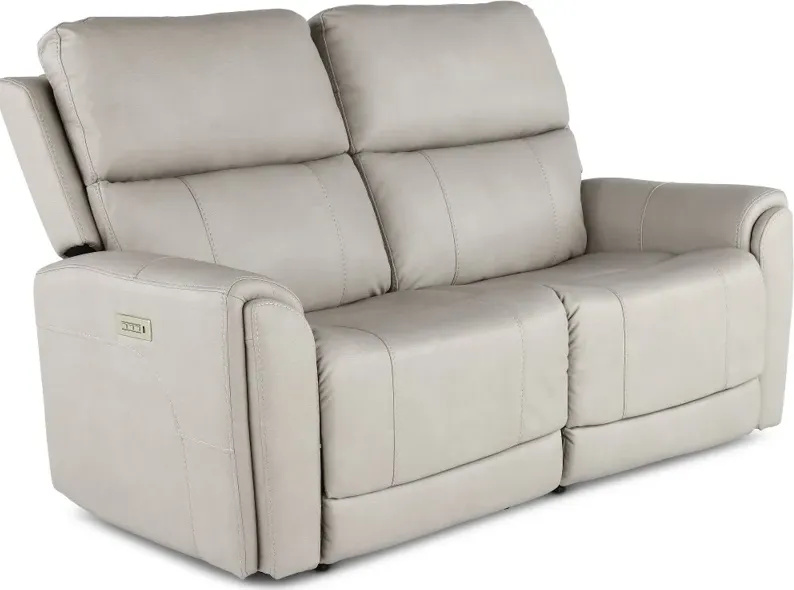 Damon Capriccio Dove Power Reclining Loveseat