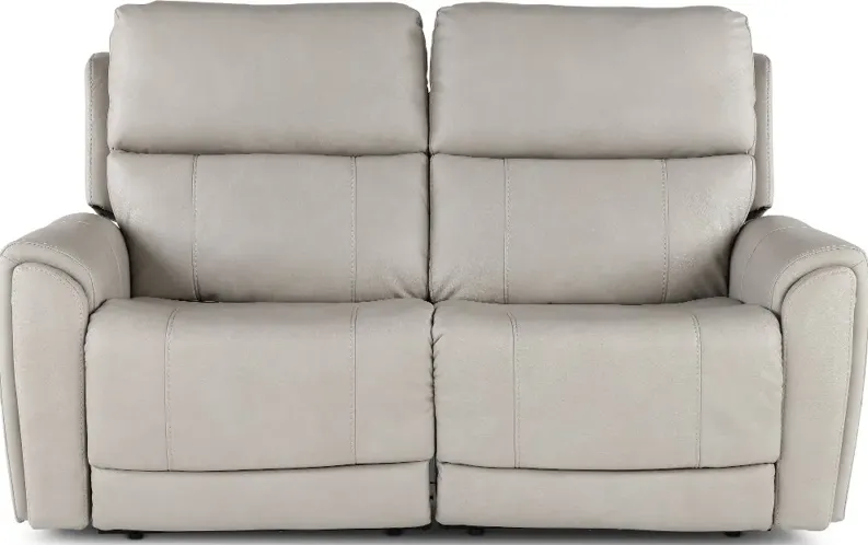 Damon Capriccio Dove Power Reclining Loveseat