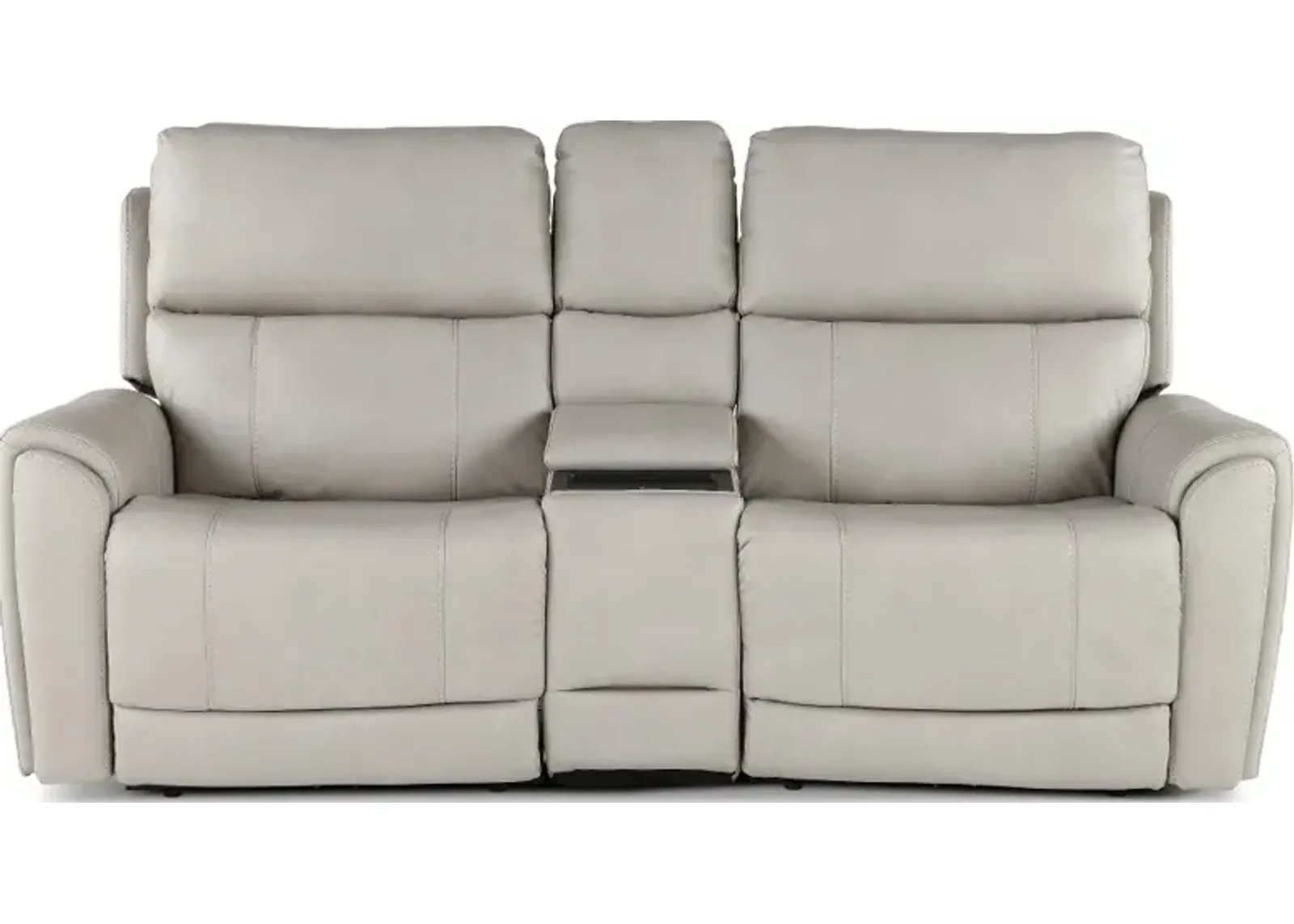 Damon Capriccio Dove Power Reclining Loveseat with Console