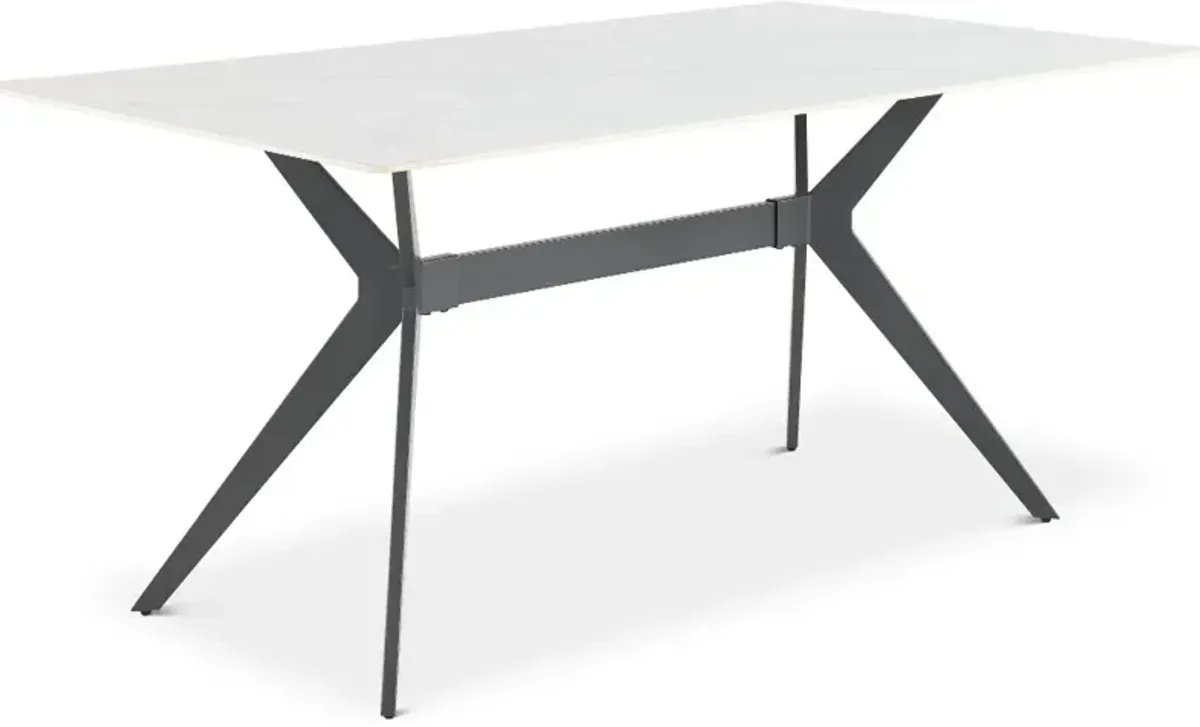 Brixley White Stone and Black Dining Table