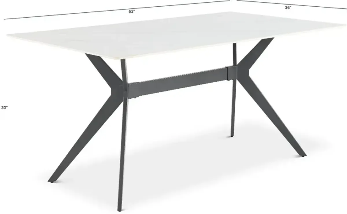 Brixley White Stone and Black Dining Table