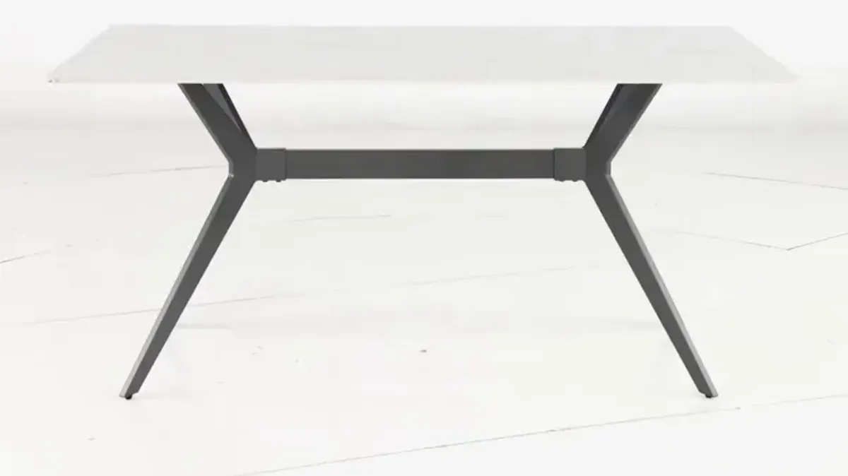 Brixley White Stone and Black Dining Table