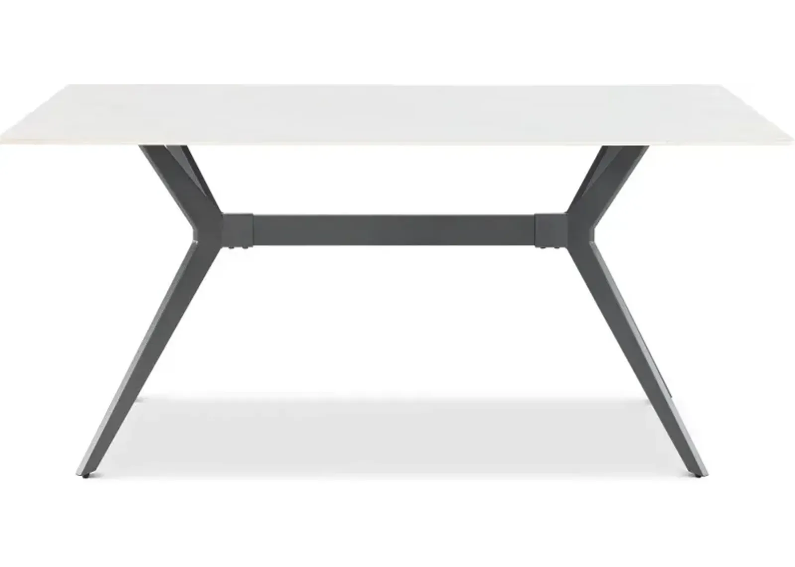 Brixley White Stone and Black Dining Table