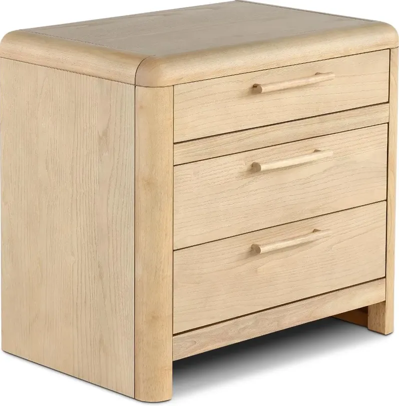 Furano Natural Ash 3-Drawer Nightstand