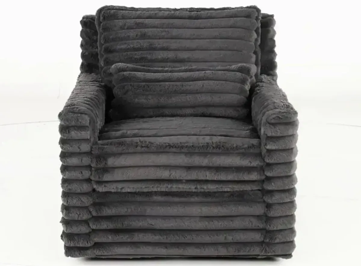 Caspian Dark Gray Swivel Chair