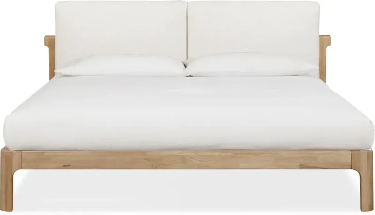 Furano Linen White and Natural Full Platform Bed