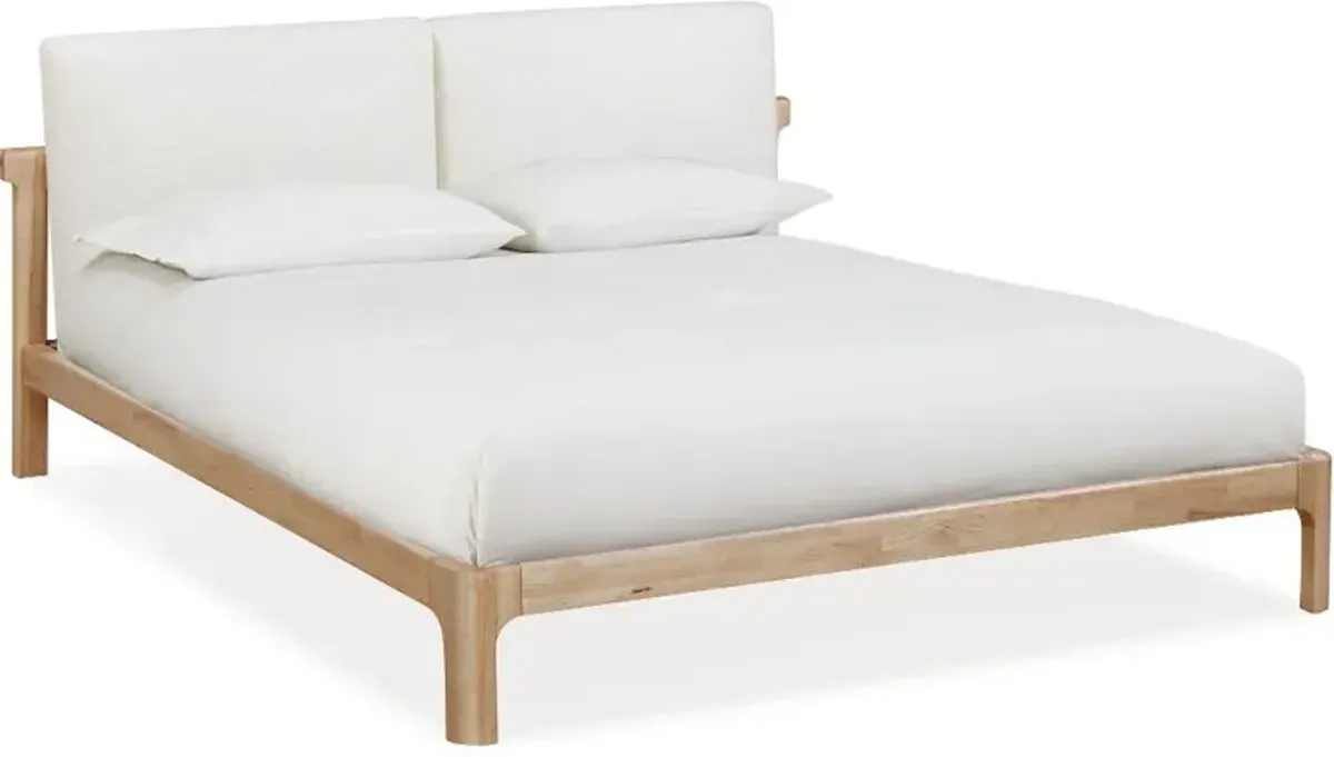 Furano Linen White and Natural Full Platform Bed