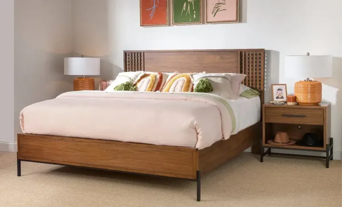 Midland Brown Queen Platform Bed