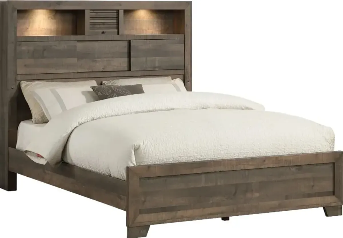 North Pass Brown Twin Bed