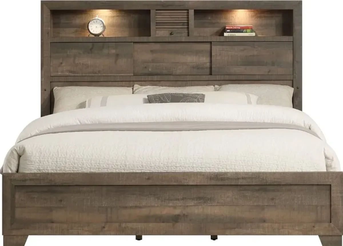 North Pass Brown King Bed