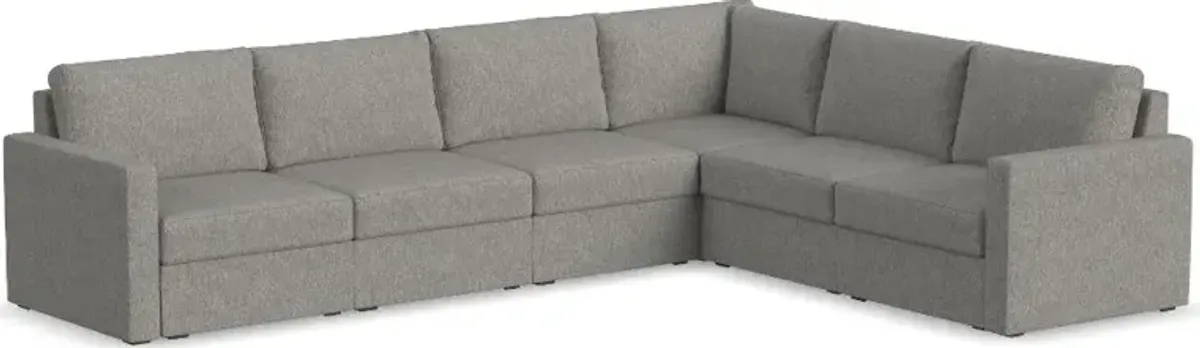 Flex Gray 6-Seat Modular Sectional