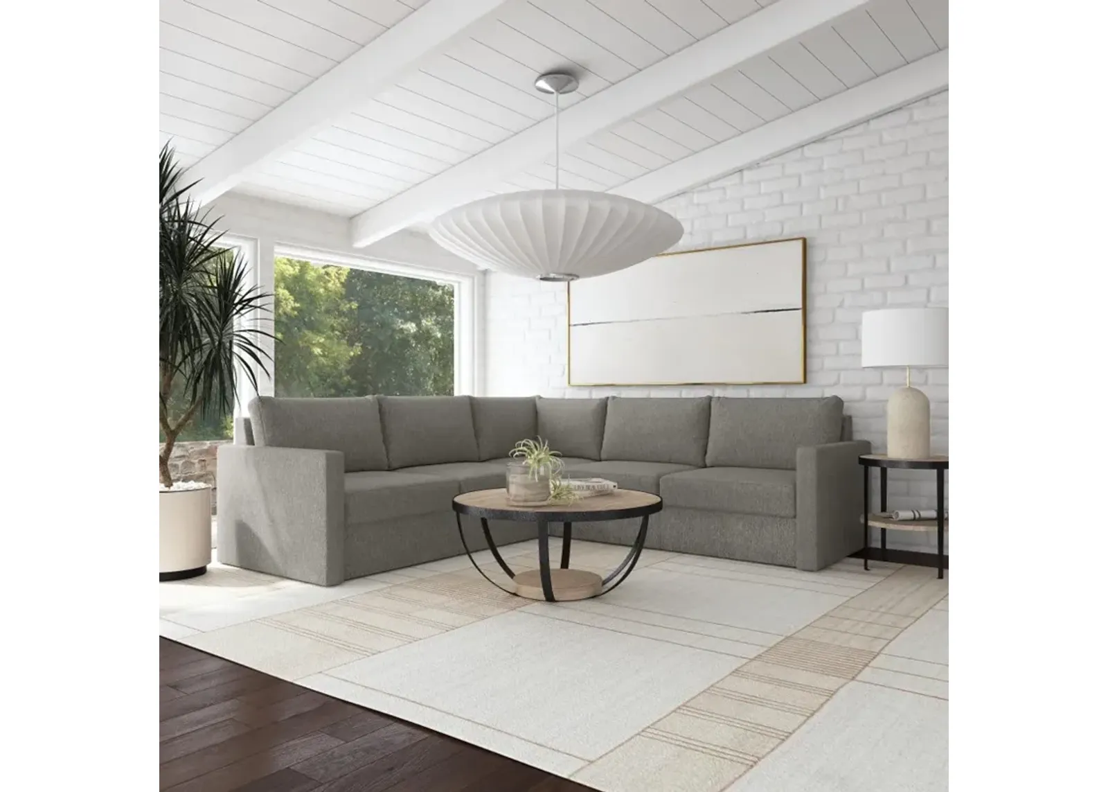 Flex Gray 5-Seat Modular Sectional