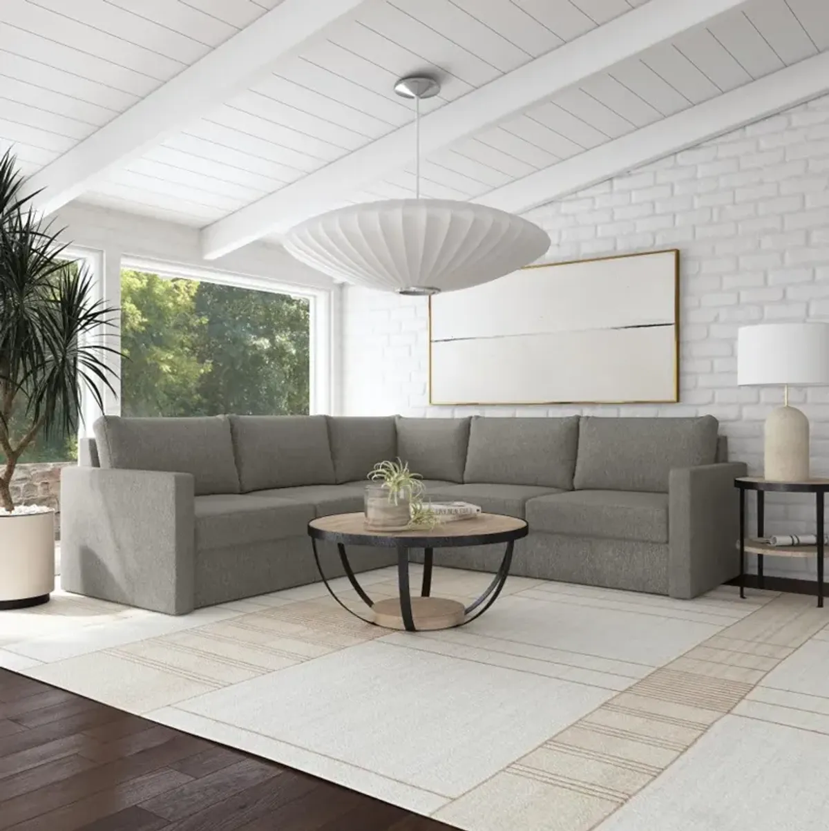 Flex Gray 5-Seat Modular Sectional