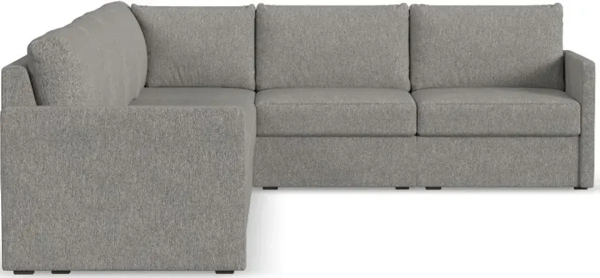 Flex Gray 6-Seat Modular Sectional with Narrow Arm