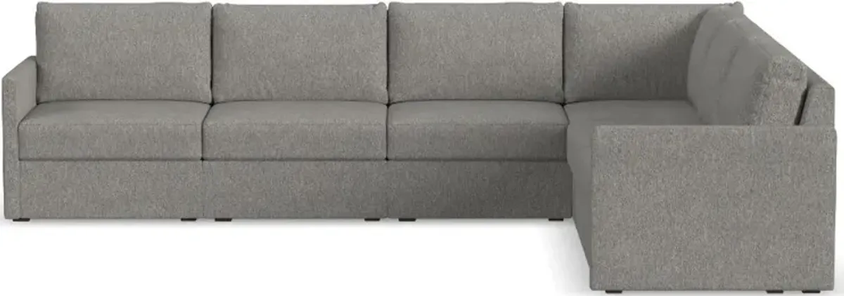 Flex Gray 6-Seat Modular Sectional with Narrow Arm