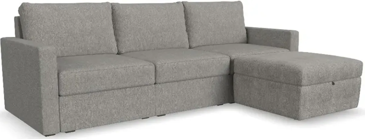 Flex Gray Modular Sofa and Storage Ottoman