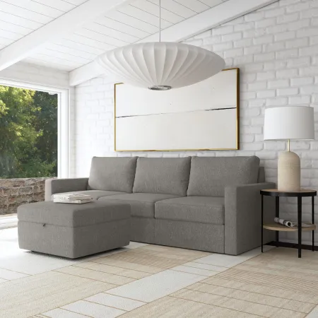 Flex Gray Modular Sofa and Storage Ottoman