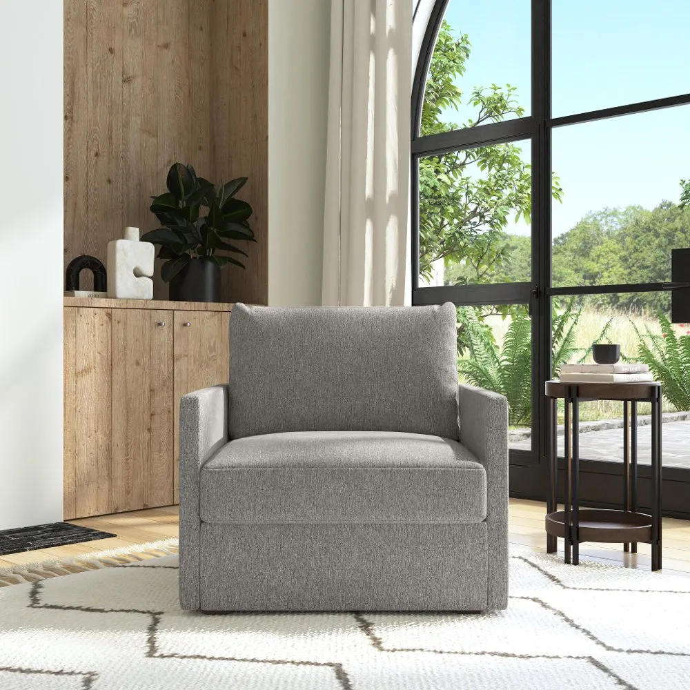 Flex Gray Armchair with Narrow Arm