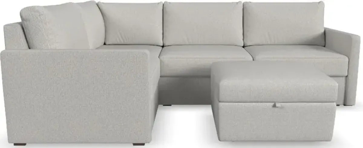 Flex Taupe 4-Seat Modular Sectional with Narrow Arm and Storage...