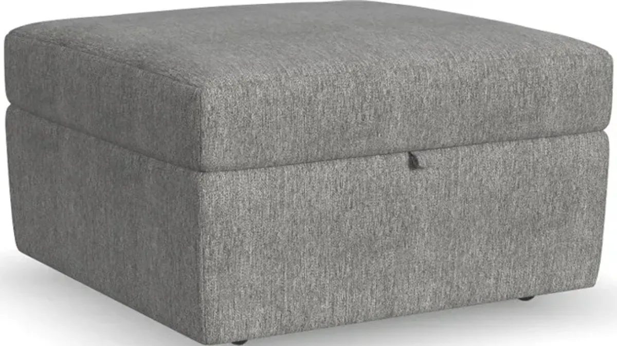 Flex Gray Ottoman with Storage