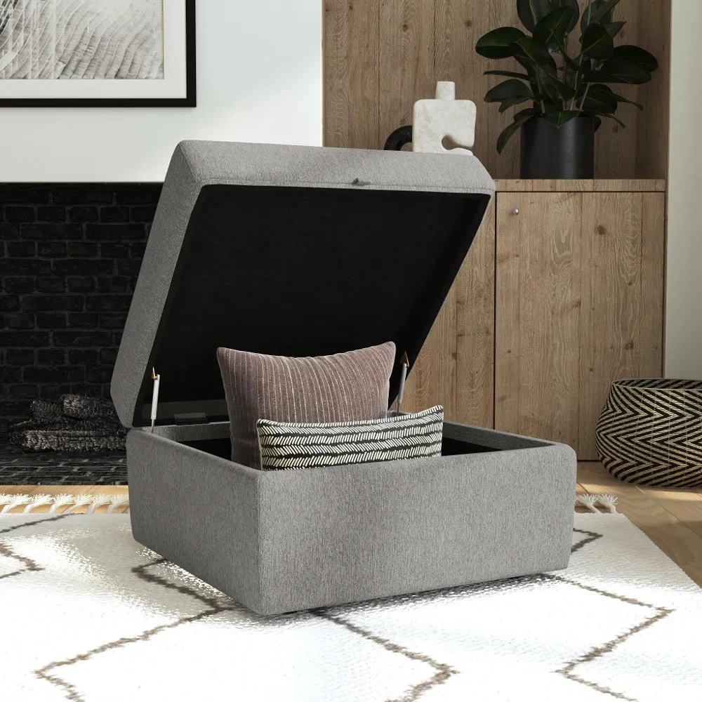 Flex Gray Ottoman with Storage