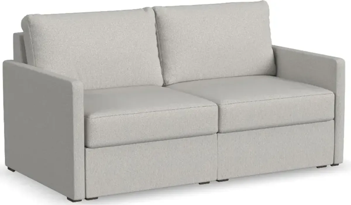 Flex Taupe Modular Loveseat with Narrow Arm