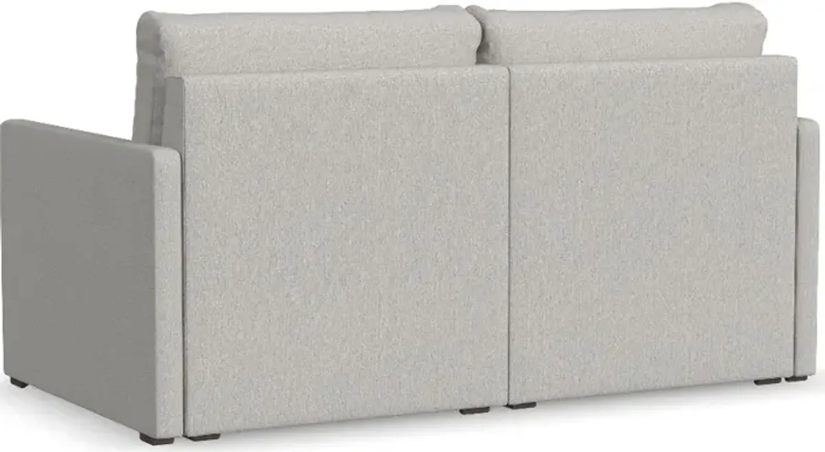 Flex Taupe Modular Loveseat with Narrow Arm