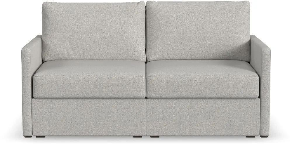 Flex Taupe Modular Loveseat with Narrow Arm