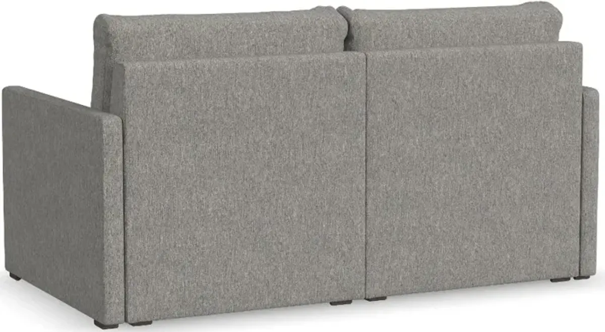 Flex Gray Loveseat with Narrow Arm