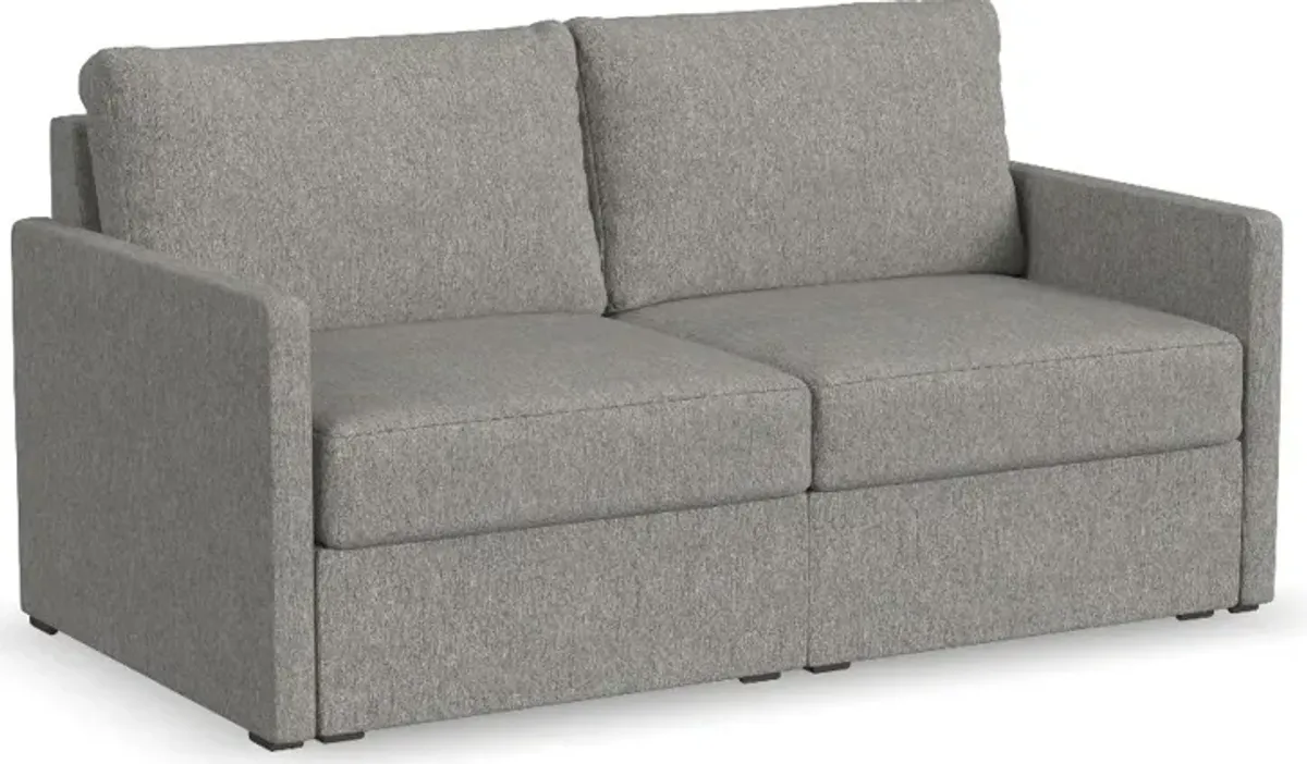 Flex Gray Loveseat with Narrow Arm