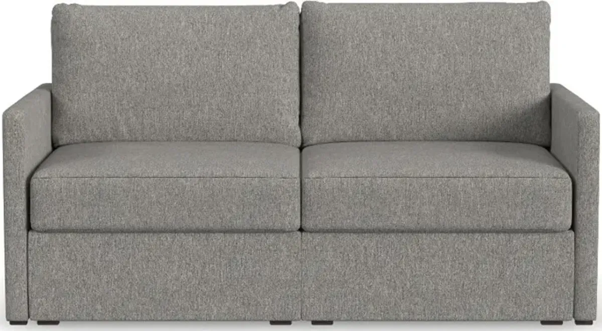 Flex Gray Loveseat with Narrow Arm