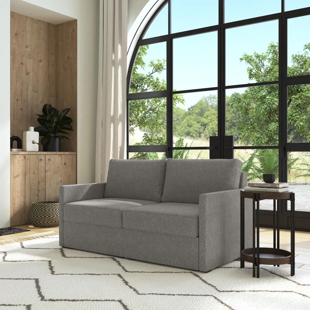 Flex Gray Loveseat with Narrow Arm